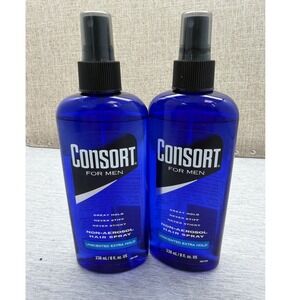 2 Pack Consort For Men Non-Aerosol Hair Spray Unscented Extra Hold 8oz Bottles